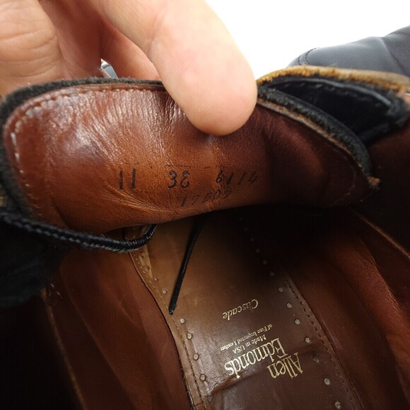 Allen Edmonds Old Money Cascade Two Tone Leather Boots Dress Shoe 11 Black Brown - Picture 8 of 10